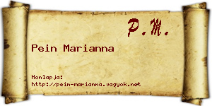 Pein Marianna névjegykártya